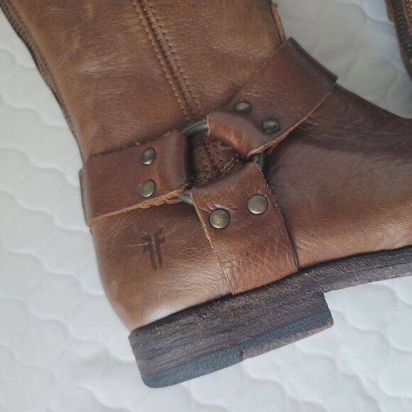 FRYE Womens PHILLIP HARNESS TALL Leather BOOTS Size 6 - Picture 7 of 12